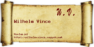 Wilhelm Vince névjegykártya
